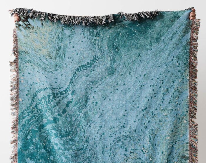 Ocean Blue Blanket: Marble Decor