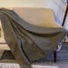 Organic Cotton Slub Throw Blanket in Solid Gray