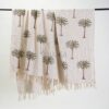 Palm Tree Throw Hand Woven Blanket Throw