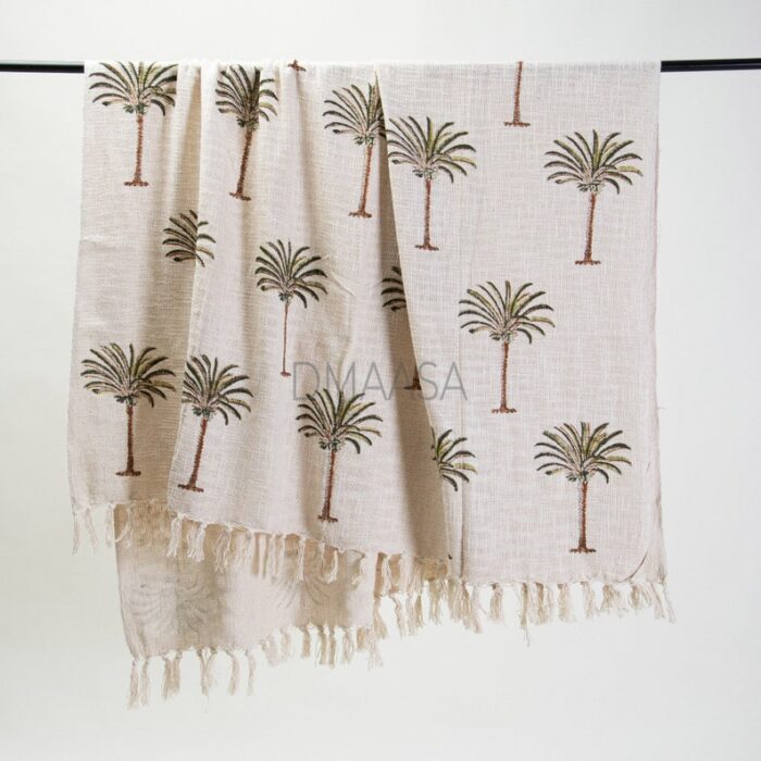 Palm Tree Throw Hand Woven Blanket Throw