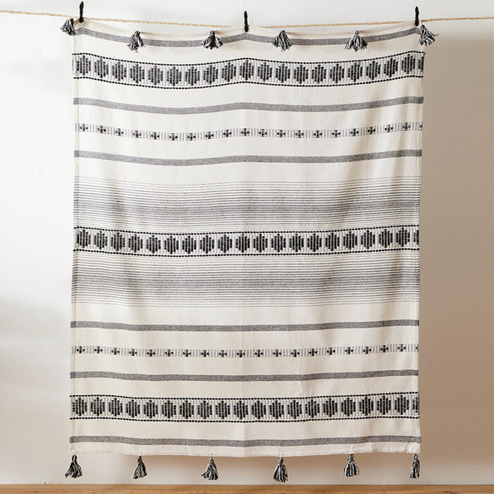 Pangea Tasselled Throw Black