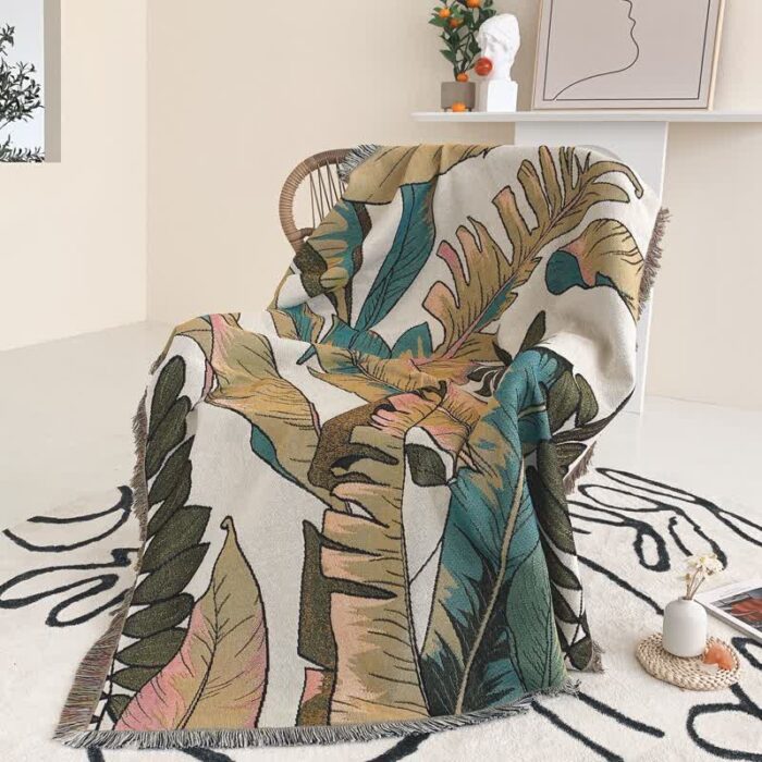 Pastoral Palm Leaves Functional Throw Blanket