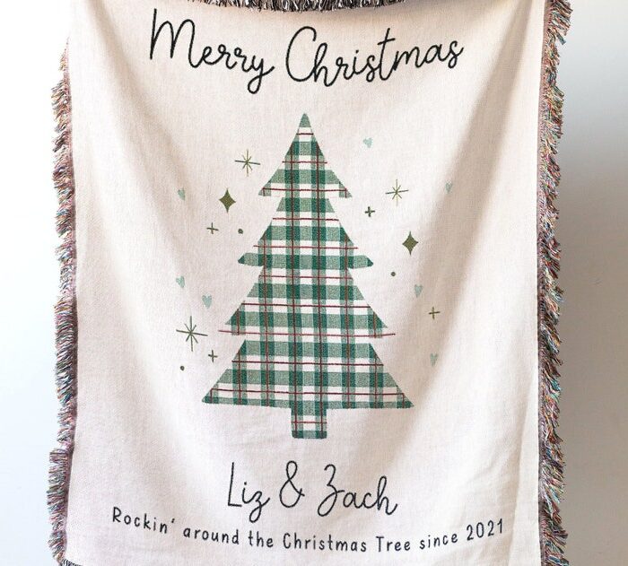 Personalized Christmas Blanket: Custom Names Gift