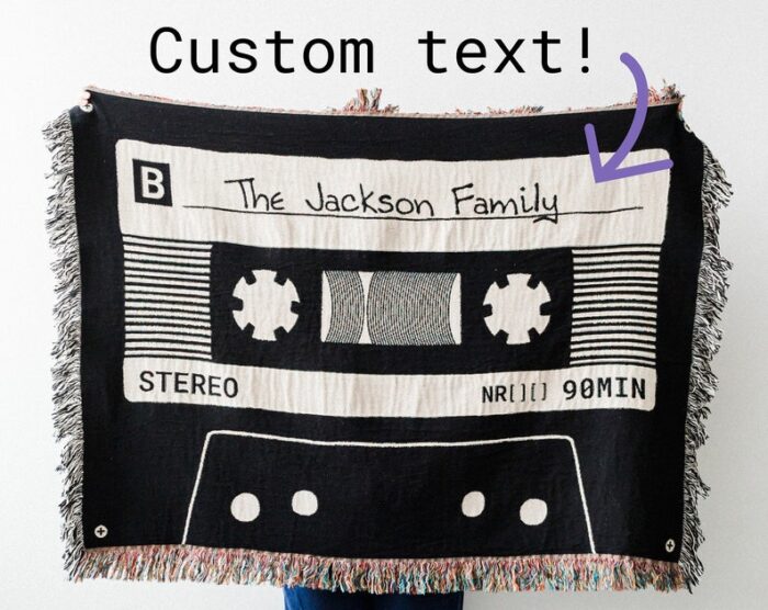 Personalized Mixtape Blanket: Custom Woven Throw