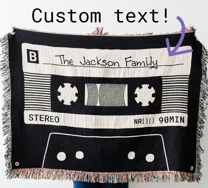 Personalized Mixtape Blanket: Custom Woven Throw