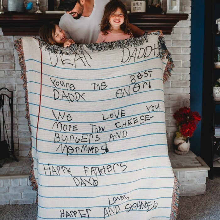 Woven Handwriting Throw for Dad