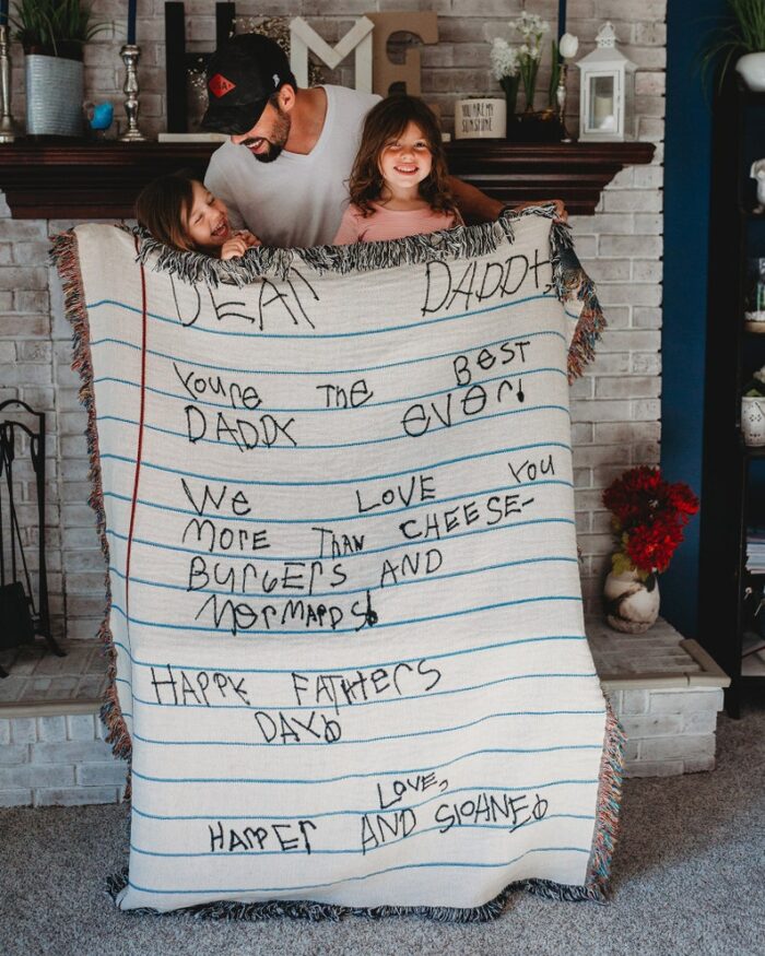 Woven Handwriting Throw for Dad