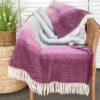 Pink And Grey Ombre Wool Blanket Throw