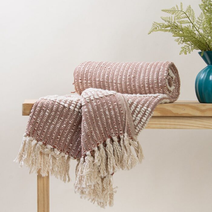 Decorative Throw Blanket With Tassel For Sofa