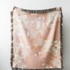 Pink Pixel Blanket: Peach + Nude Abstract Woven Cotton Throw