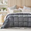 Plush Coal Quilted Comforter Blanket