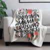 Praying Mama Raising Warriors Fleece Blanket