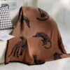 Retro Leopard Knitted Reversible Blanket