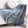 Retro Mid Century Style Bohemian Sofa Throw Blanket Nordic Knitted Blanket Throw