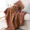 Reversible Aztec Design Woven Tapestry Bohemian Cotton Throw Blanket