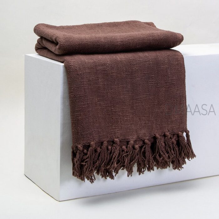 Rust Brown Mud Cloth Solid Throw Blanket