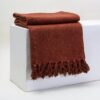 Rust Brown Mud Cloth Solid Throw Blanket