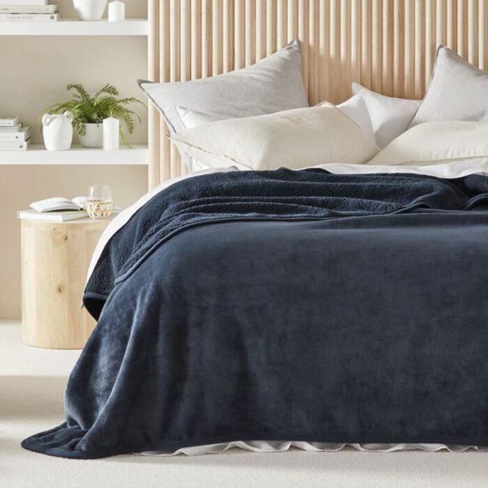 Sherpa Navy Blanket