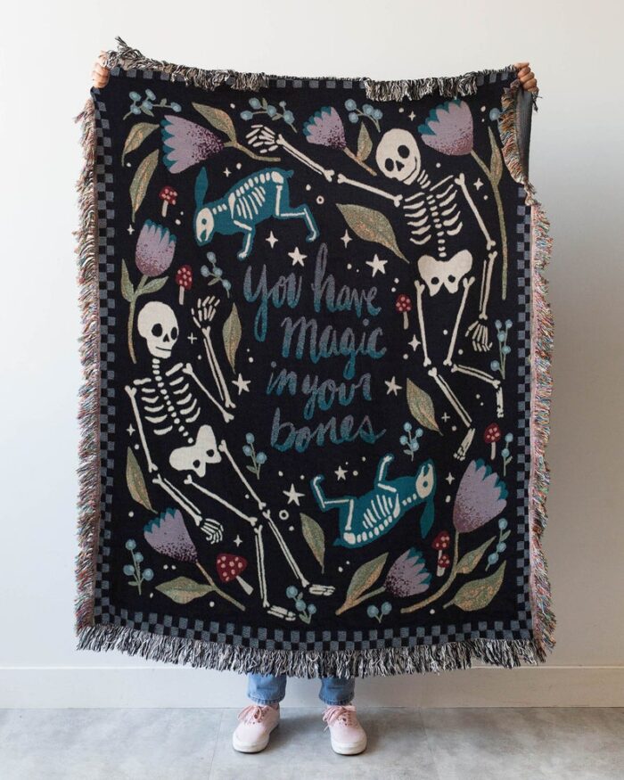 Skeleton Blanket: Magic Bones Woven Throw