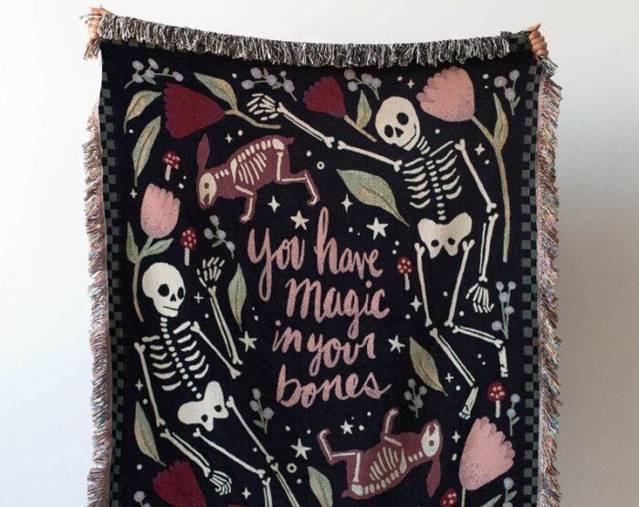 Skeleton Blanket: Magic Bones Woven Throw