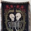 Skeleton Woven Blanket: Spooky Couple Gift