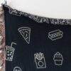 Snacks Woven Blanket: Funny Junk Food Decor