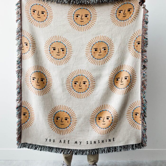 Sun Personalized Throw Blanket: Baby Name Custom Gift