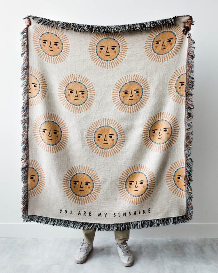 Sun Personalized Throw Blanket: Baby Name Custom Gift