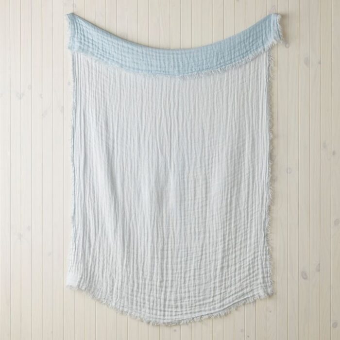 Suri Sky Blue Linen Throw