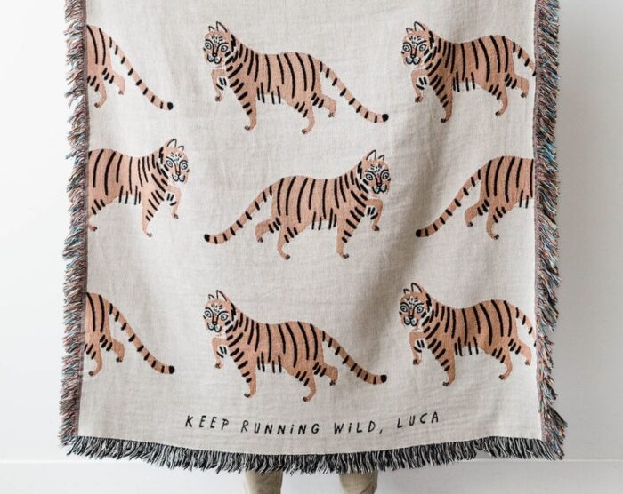 Tiger Personalized Throw Blanket: Jungle Decor