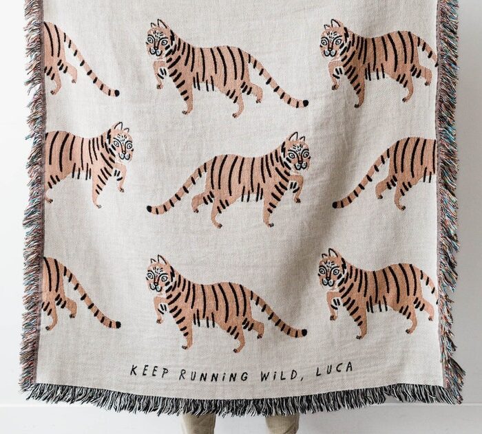 Tiger Personalized Throw Blanket: Jungle Decor