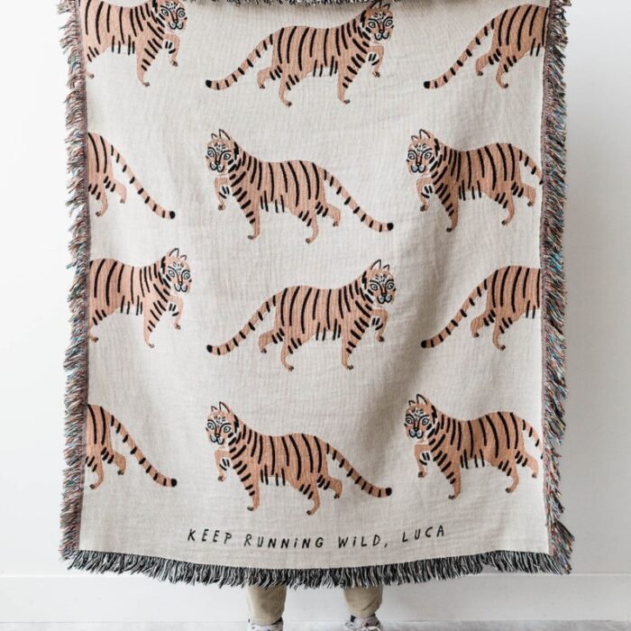 Tiger Personalized Throw Blanket: Jungle Decor