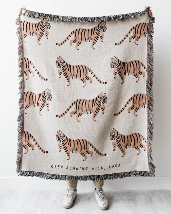 Tiger Personalized Throw Blanket: Jungle Decor