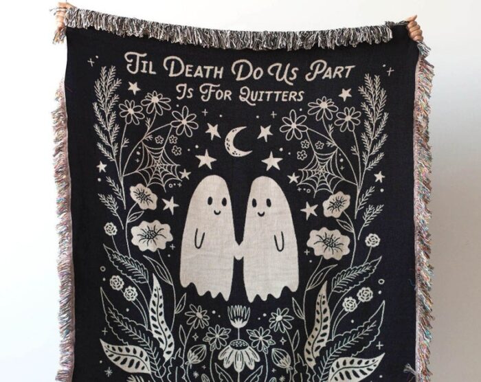 Til Death Blanket: Ghosts Woven Throw