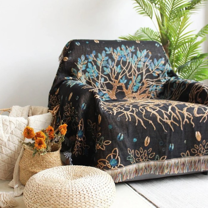 Tree Of Life Woven Tapestry Throw Blanket