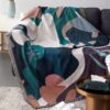 Tropical Jungle Abstract Tapestry Throw Blanket