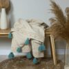 Tufted Woven Cotton Throw Blanket With Tassels