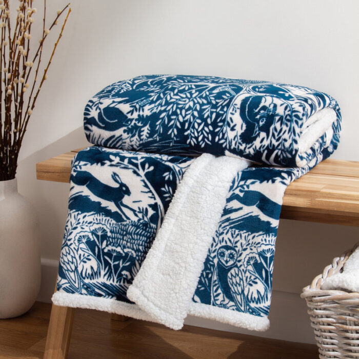 Winter Woods Fleece Throw Midnight