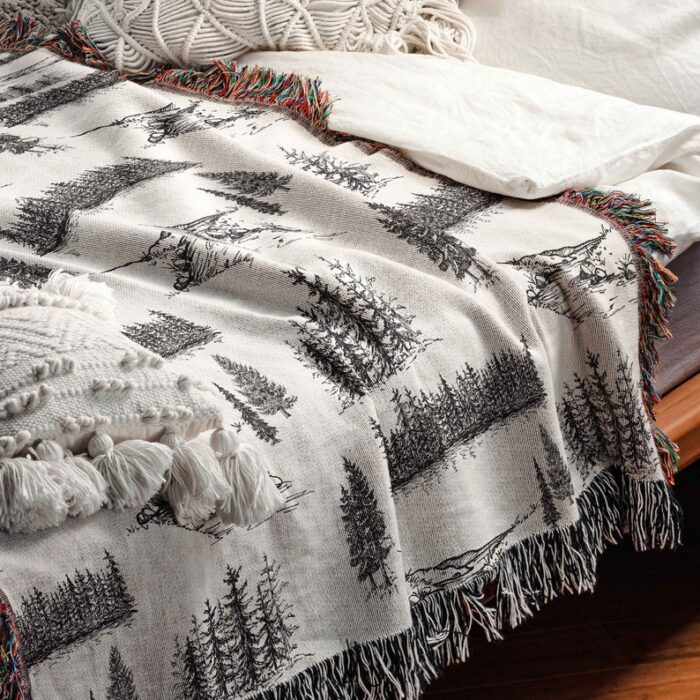 Woven Cotton Tapestry Blanket