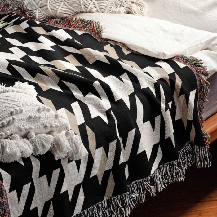 Houndstooth Trendy Aesthetic Fringed Wall Hanging