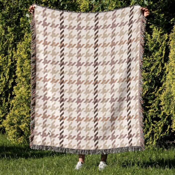 Houndstooth Trendy Aesthetic Fringed Wall Hanging