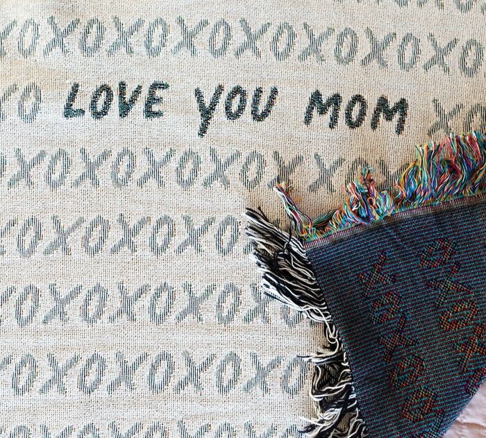 Xoxo Personalized Blanket Gift: Custom Name Woven Cotton Throw