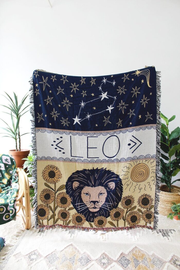 Zodiac Tapestry Blanket - Choose Your Sign - Horoscope Astrology Blankets - Constellation Star Decor and Gifts