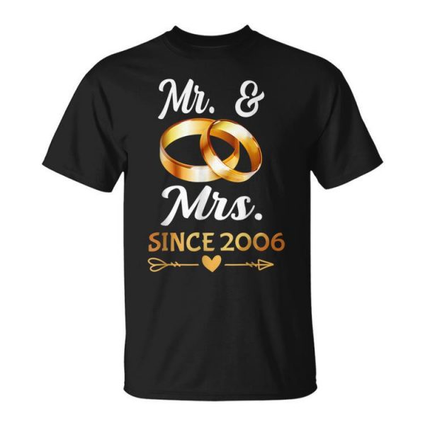 18Th Wedding Anniversary Couple Mr & Mrs Since 2006 Unisex T-Shirt