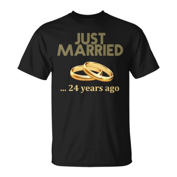 24Th Wedding Anniversary Just Married 24 Years Ago Unisex Unisex T-Shirt