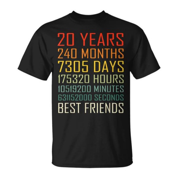 Best Friends Vintage 20 Years Friendship Anniversary Unisex T-Shirt