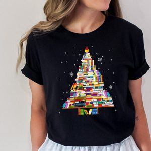 Book Tree Christmas Gift For Book Lover Bookworm Holiday Shirt ETS1121