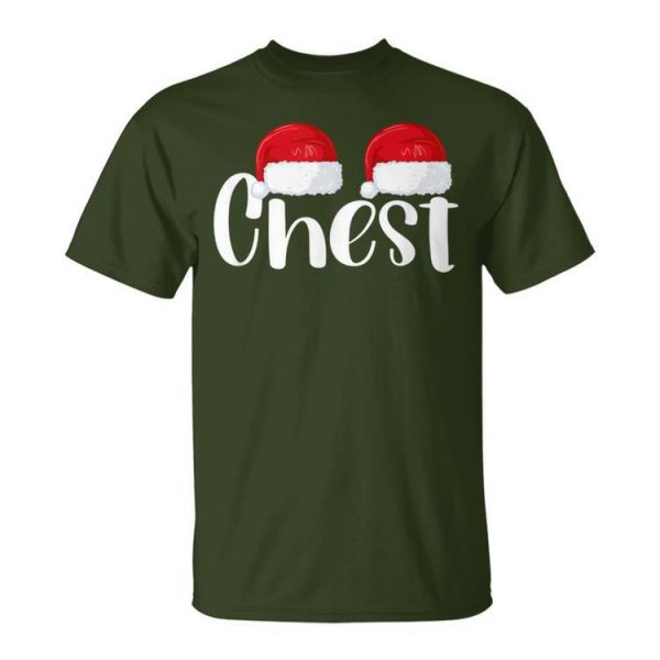 Chest Nuts Christmas Matching Couple Chestnuts Santa Hat Unisex T-Shirt