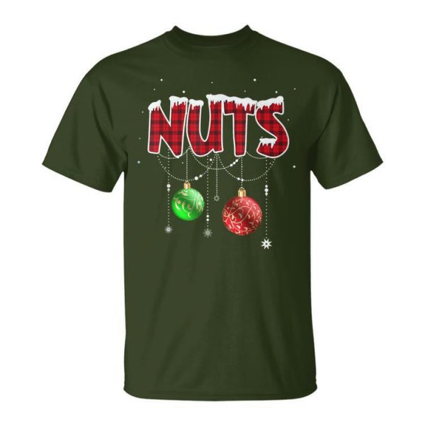 Chest Nuts Christmas Red Plaid Matching Couple Chestnuts Unisex T-Shirt