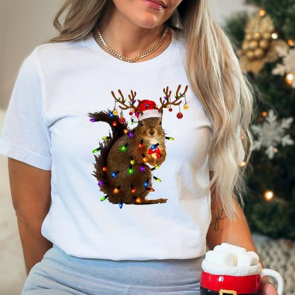 Christmas Squirrel Lights Funny Family Holiday Christmas Shirt ETS1111